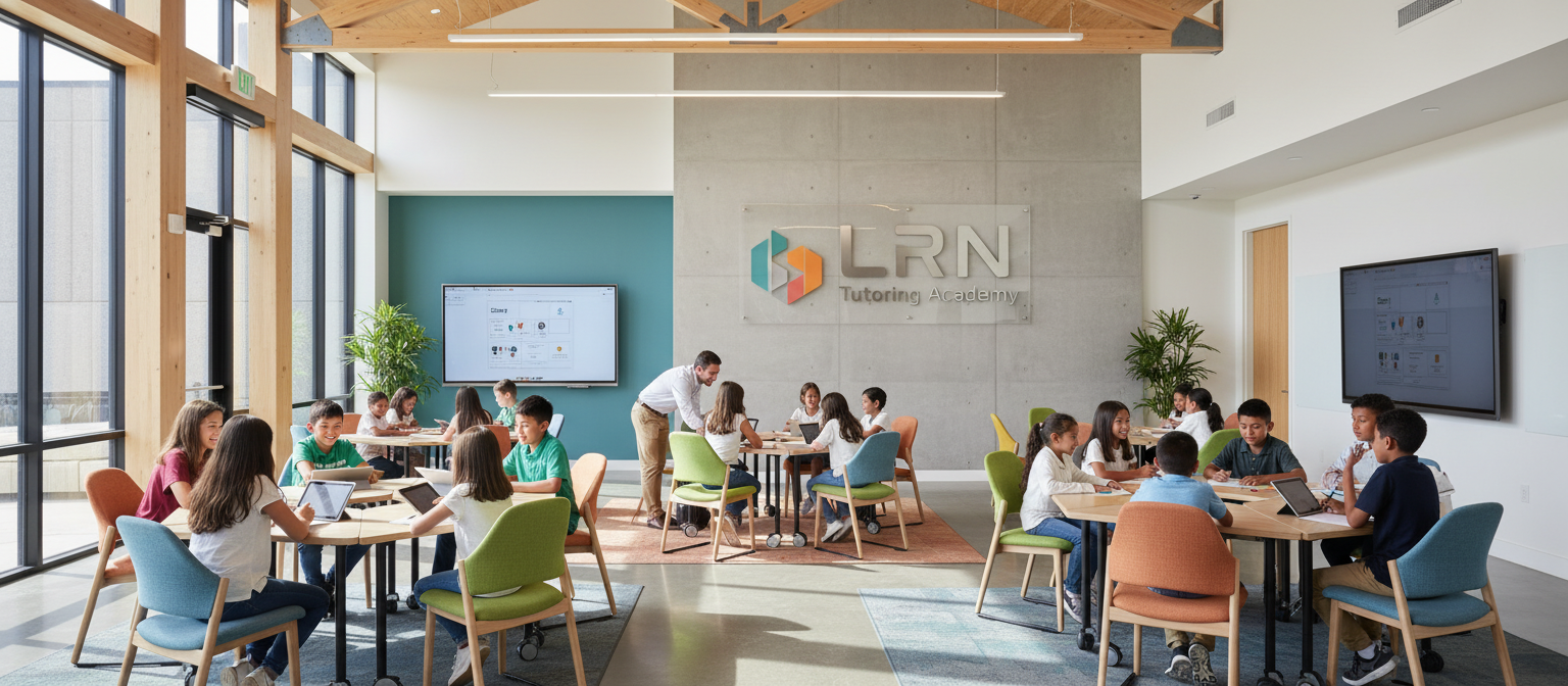 LRN Tutoring Academy learning environment with students and tutors